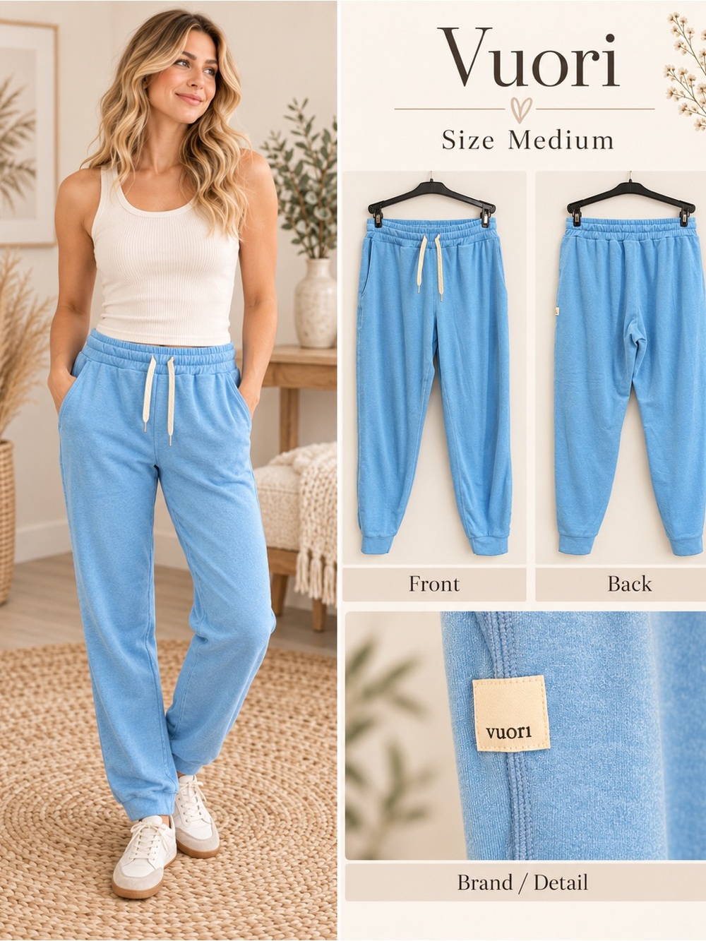 Vuori Light Blue Drawstring Jogger Pants